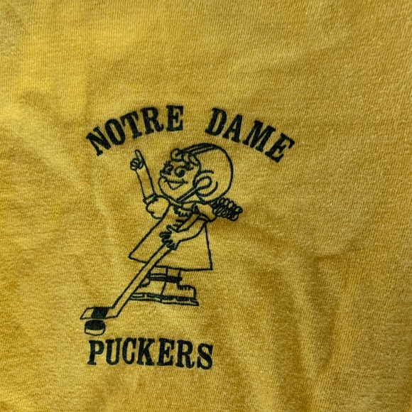 Women’s Notre Dame Hockey Retro Ringer Tee - Picture 3 of 5